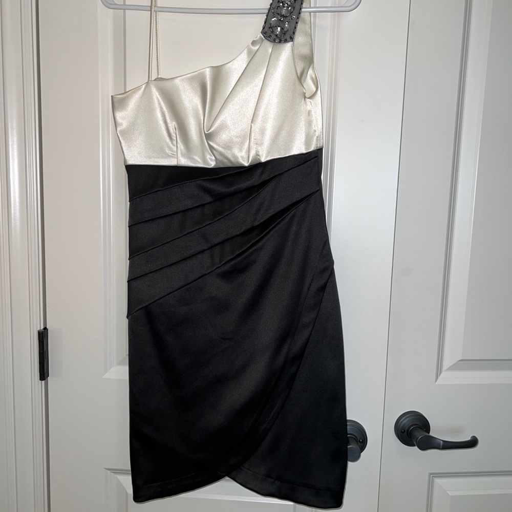 Black and white formal dress